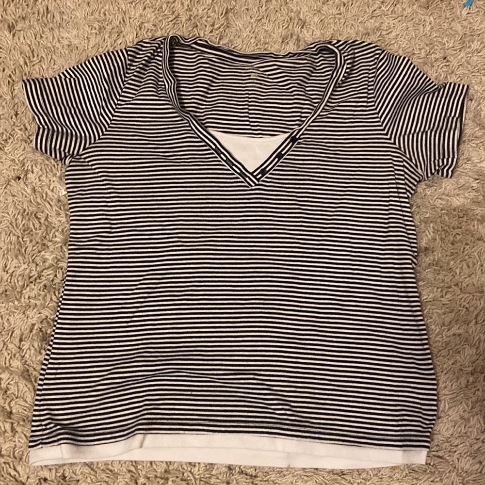 Black and White striped tee